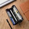 Portafoglio da Uomo Retro Lungo Grande Capacità Pelle Nabuk Fermasoldi Multi Posizione per Carte Borsa con Cerniera Borsa per ID Portamonete Multifunzionale