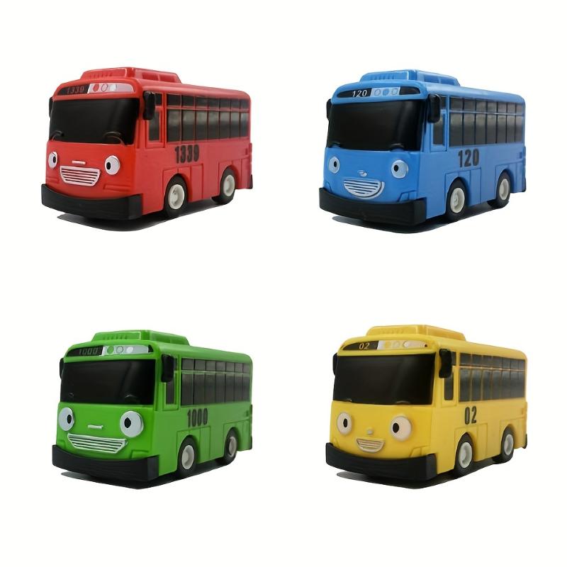 Small Bus Cars Plaything Pull Back Motor Vehicle Ride Car Toys For Kids Young Boys Girls Friction Powered City Bus Party Favors For Toddlers