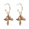 European and American Creative Dream Cute Mori Small Mushroom Oil Drop Earrings Colored Oil Drop Mushroom Earrings