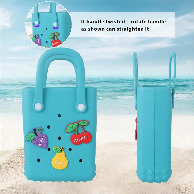 Charms Beach Bag Rubber Waterproof Female Shoulder Handbag Crossbody Messenger Travel Pool Women Tote Sac Bag Gift