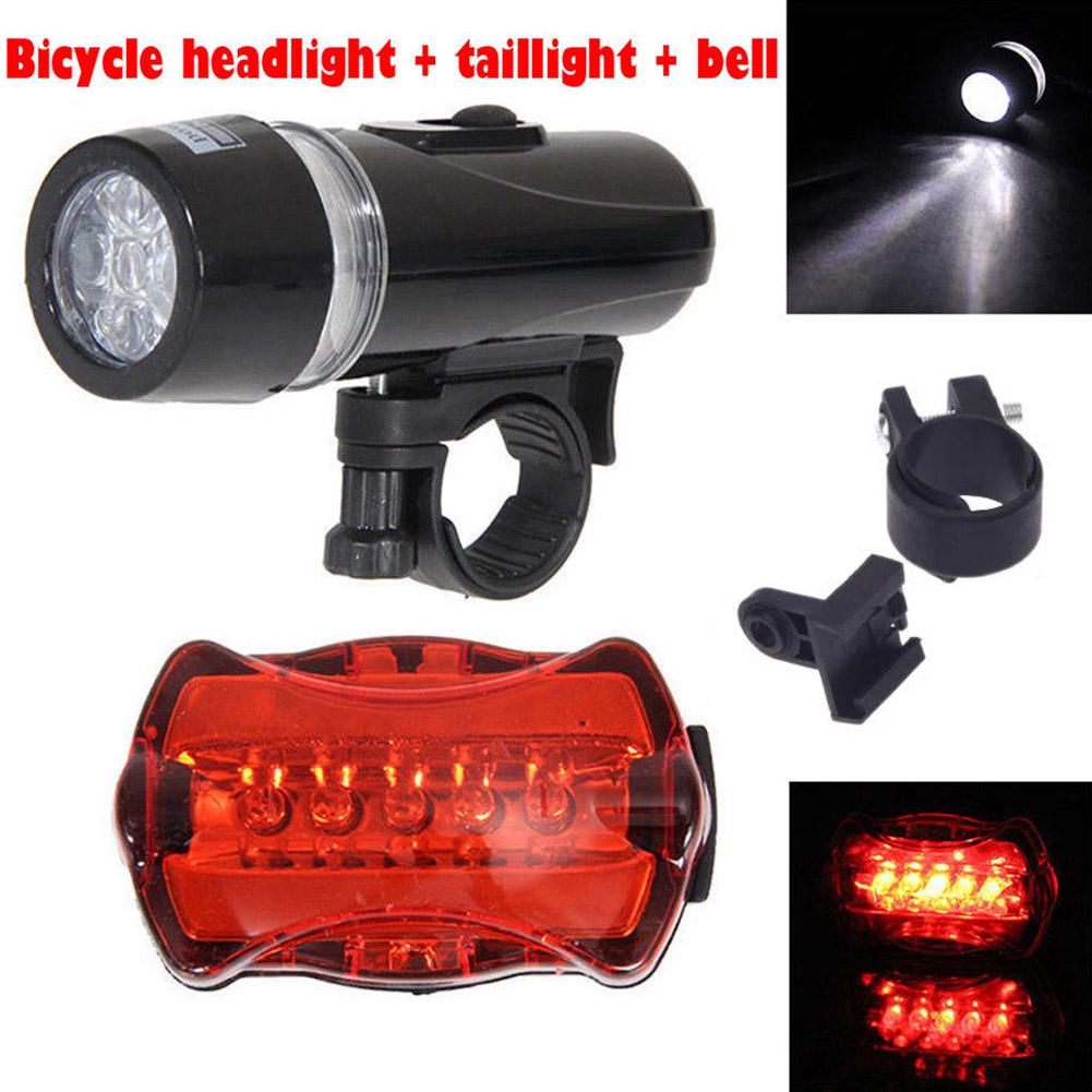 LED Bicycle Front Rear Light Set MTB Bike Headlight Taillight Night Riding Safety Warning Head Tail Lamp Cycling Accessories