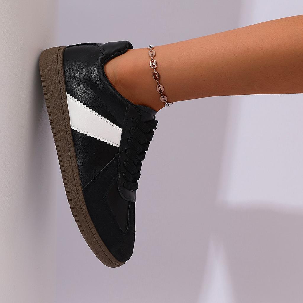 Women Casual Outdoor Sneakers  Spring Autumn Round Toe Lace Up Sports Shoes Vulcanized Shoes Zapatos De Mujer D348