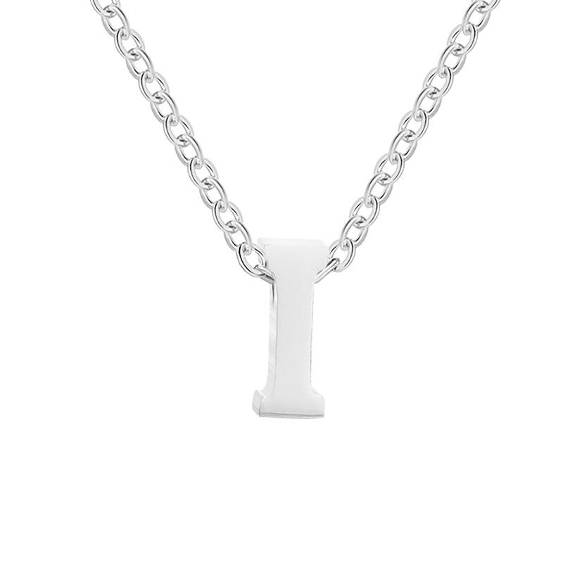 eManco Gold-Plated Stainless Steel Letter Necklace with European & American Pendant