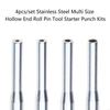 4pcs/set Stainless Steel Multi Size Hollow End Roll Pin Tool Starter Kits X3UC