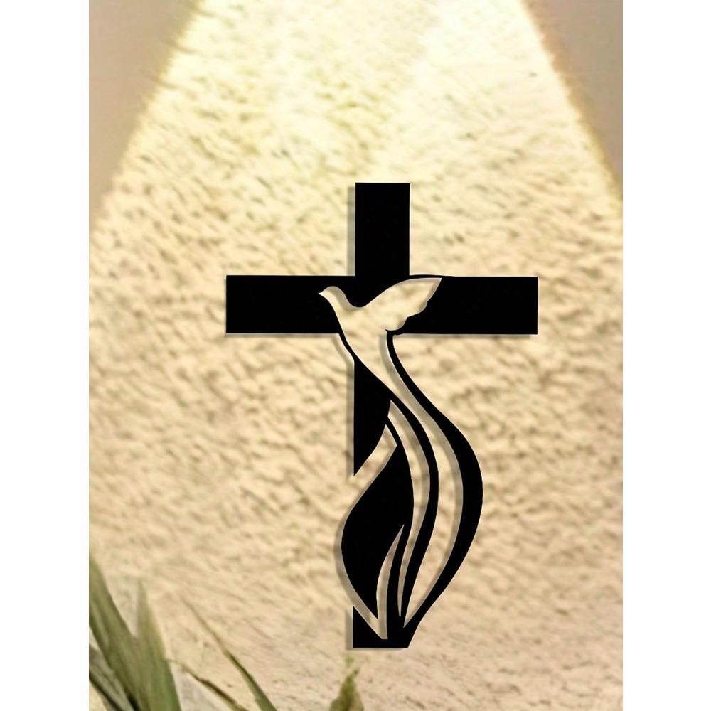 Cross Metal Wall Art Minimalist Music Decor Housewarming Gift