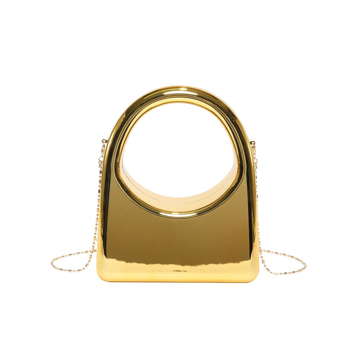 

Acrylic box bag 2025 new European and American fashion niche versatile women s chain underarm bag золотий