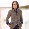 Blazer da Donna in Misto Lana con Design Color Block per l'Ufficio Casual