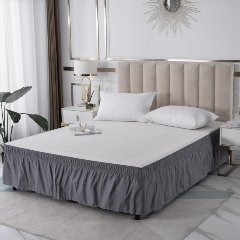 Solid Color Elastic Bed Skirt Elastic Built-in Bed Apron