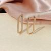 925 Sterling Silver Shiny Zircon Square Hoop Huggies Earring for Women Versatile Party Gift Daily Wear Earring Jewelry