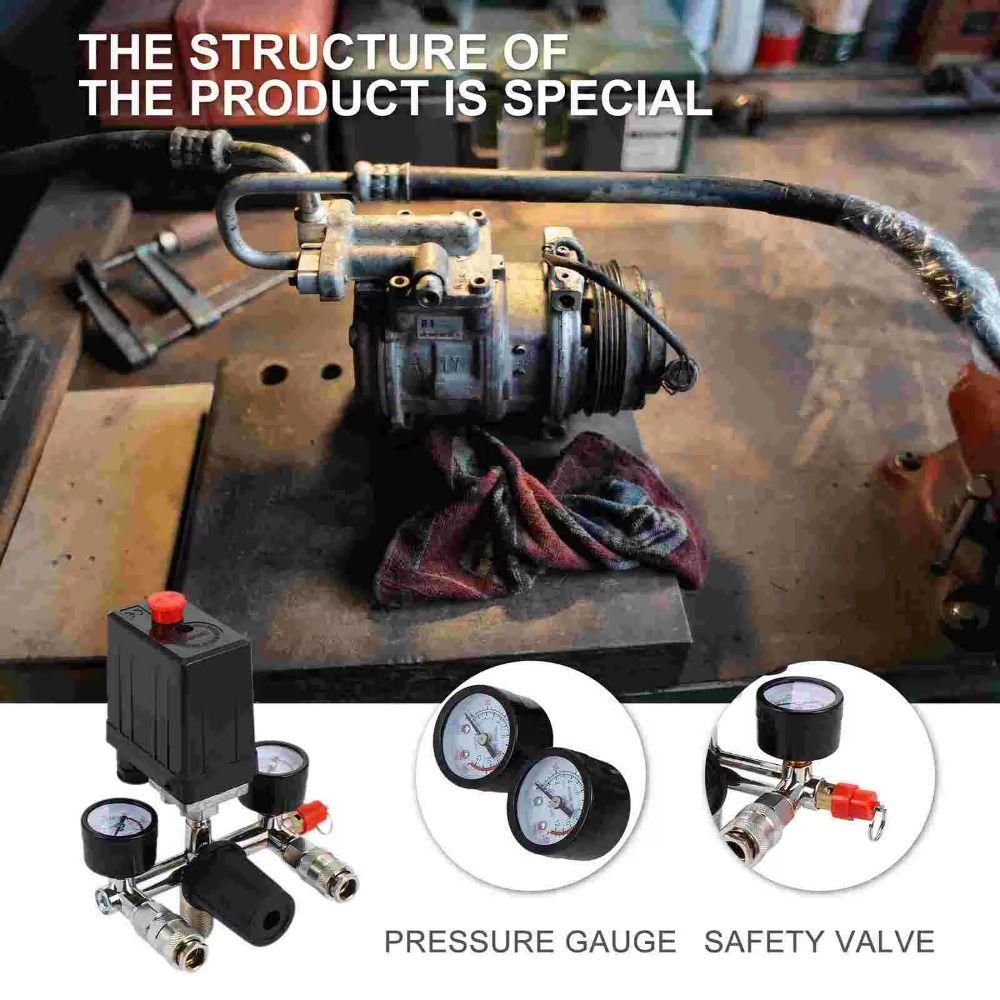 90-120PSI Air Compressor Control Switch Vertical Switch Manifold Regulator  Pneumatic Power