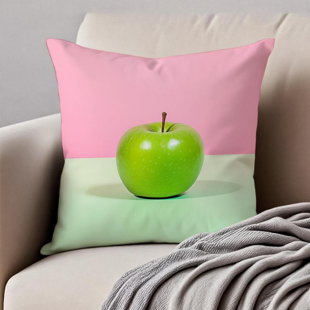 Fresh Tropical Plant Fruits Pattern Art Cushion Cover Pillowcase Antidustmite Invisible Zipper Short Plush Sofa Cushion