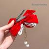 Girls' Chinese Style Red Bow Crown Hair Clip - New Year Headwear
