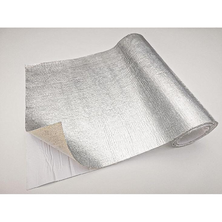 

Self-Adhesive Aluminized Fiberglass Cloth Heat Shield Blanket/Wrap Sheet - 15 x48 Aluminum Backed Thermal Reflective Insulation Barrier , 12‘’ X 12 серебряный