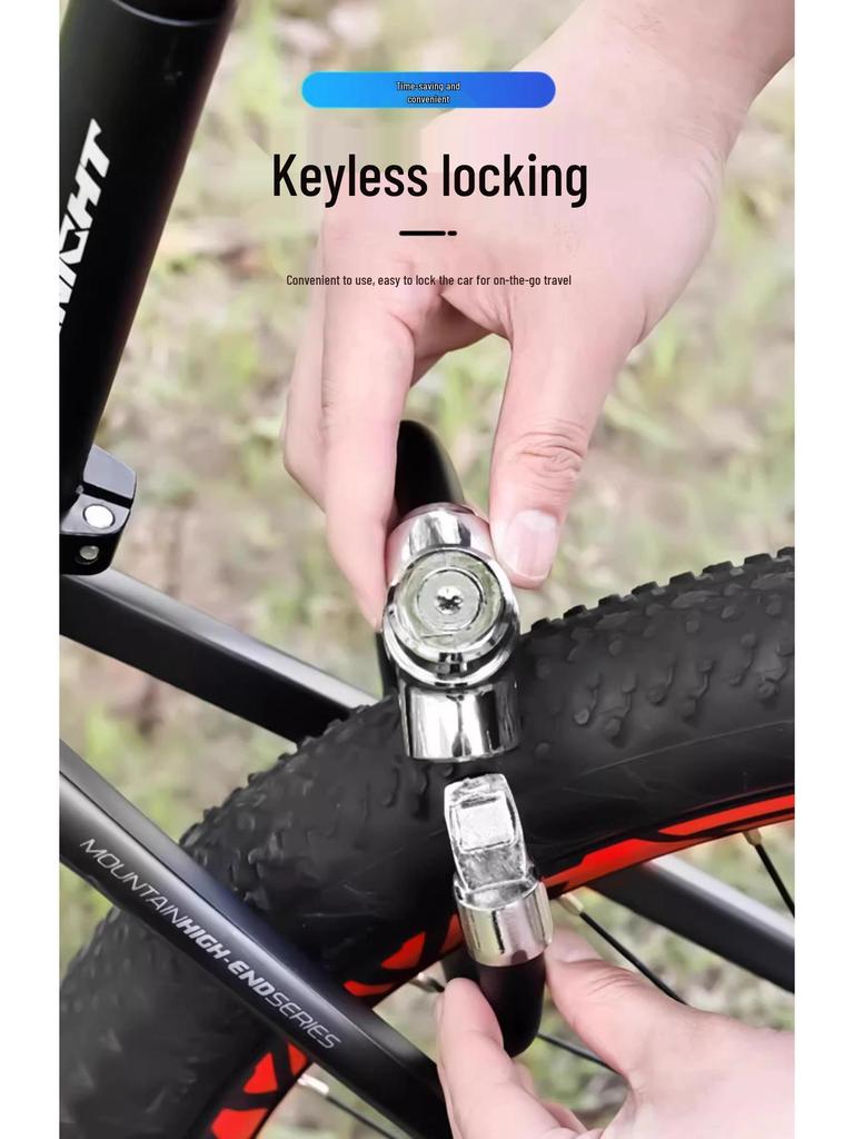 Bike Anti-Theft Ring Lock - Compact, Steel Cable for Mountain, Road & E-Bikes