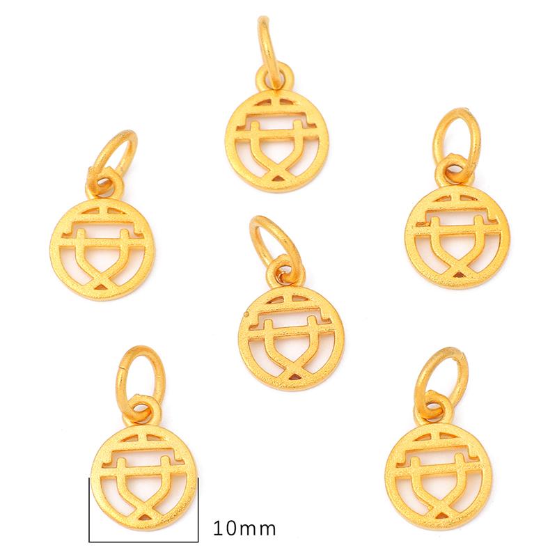 Gold Plated Bronze Blessing Pendant For DIY Necklace Bracelet Earrings Jewelry Making Craft Accessories