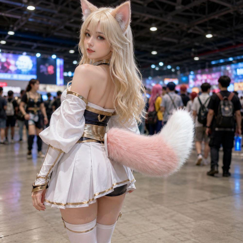 Rechargeable Electric Fox Tail Belt Plush Electric Tail  Halloween Cosplay Performances, Etc