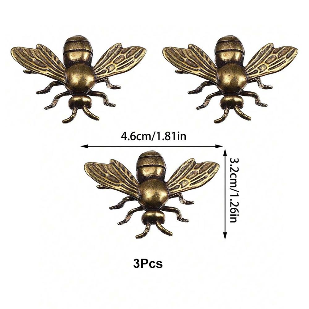 Bee Mantis Pig Ornaments Tea Pet Insect Honeybee Vintage Brass Crafts Figurine Sculpture Home Office Desktop Decor