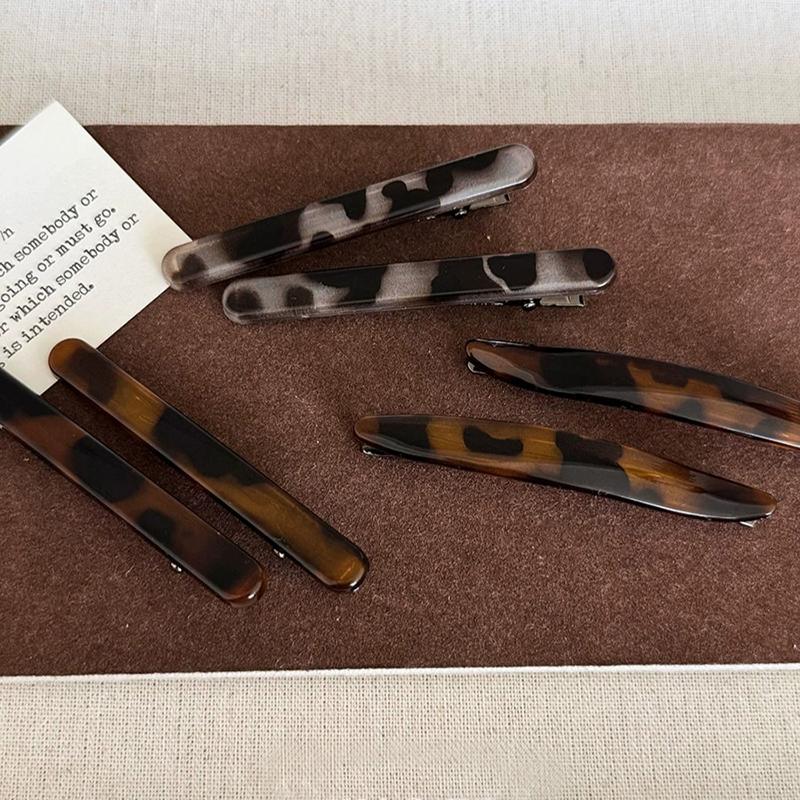 Neue Acetal-Leoparden-Haarspangen für Damen Koreanische Serie Kleine Größe Seitenpony Entenschnabel-Clip Halb hochgestecktes Haarzubehör