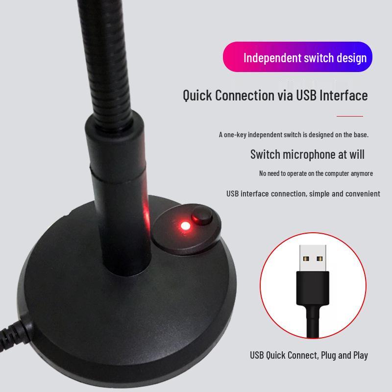 Omnidirectional Noise-Cancelling Desktop Microphone for Gaming, Streaming, Recording, and Meetings