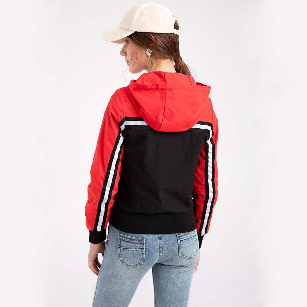 Women’s Jackets Drawstring Hooded Long Sleeve Windcheaters Zip Up Light Weight Trench Coat Windproof Outdoor Hiking Running Sports Outer Wear