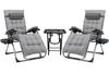 Sun Lounger and Folding Table Set 3Pcs, Folding Garden Lounger Outdoor Chair with Removable Seat Cushion, Load Capacity 160Kg