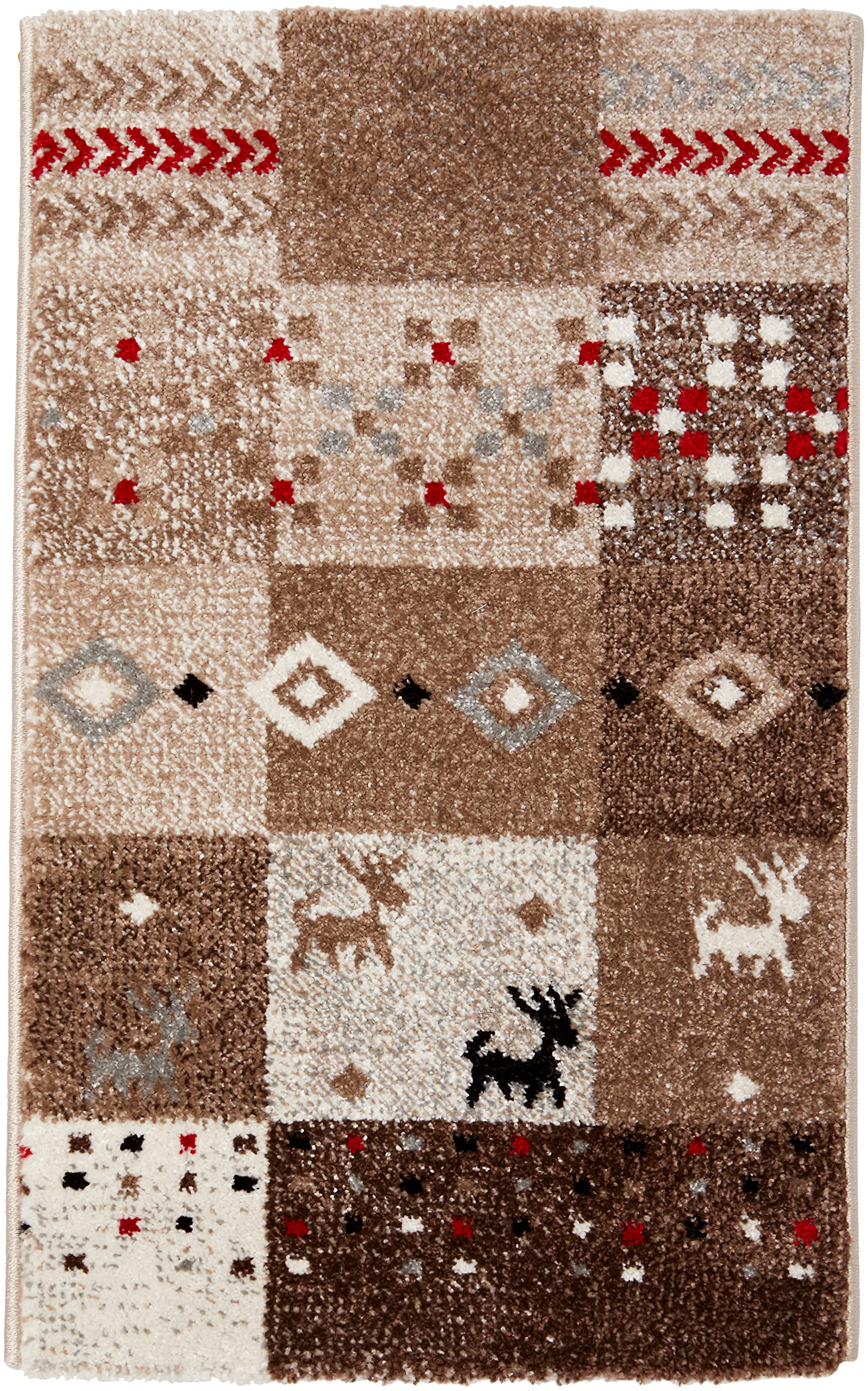 

Ikehiko Corporation Beige 50 x 80cm Made in Turkey Wilton Weave Entrance Mat Gabe Pattern Folia Approx.