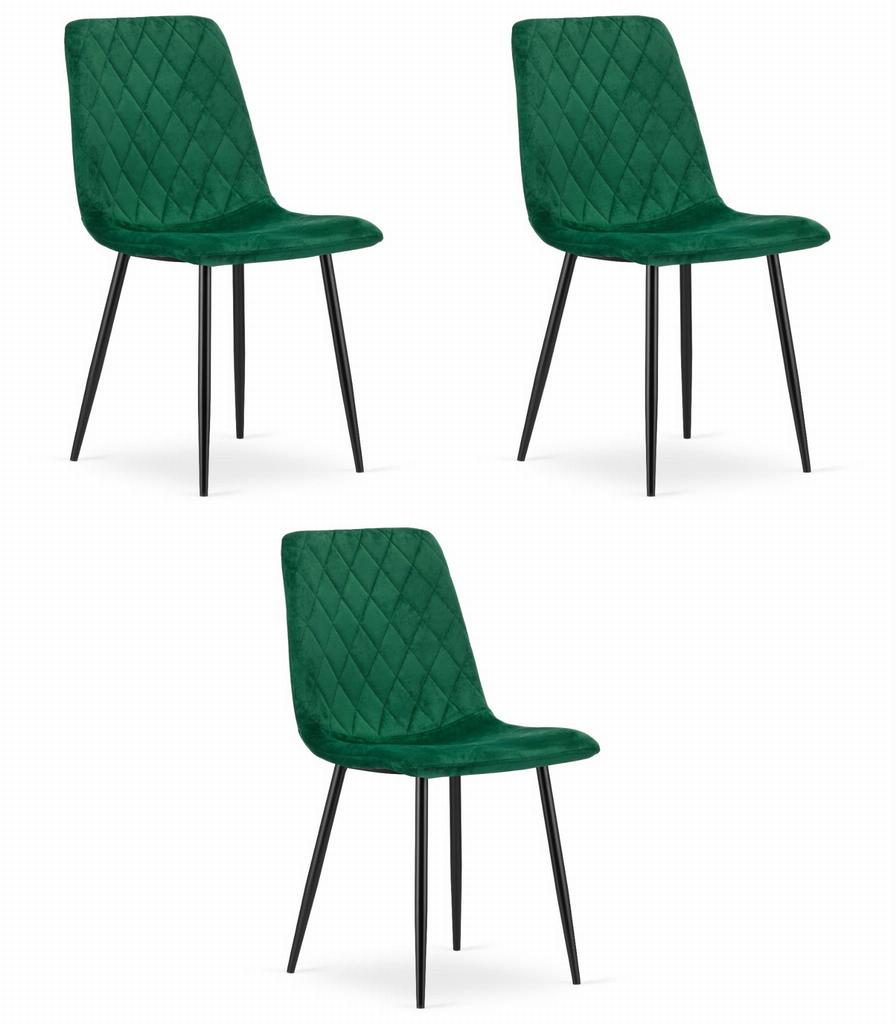 TURIN Chair - Dark Green Velvet X 3