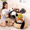 30-65cm Lazy Fluffy Forest Animal Plush Pillow Soft Long Arms Weighted Raccoon Sloth Dinosaur Bear Panda Plush Toy Home Cushion