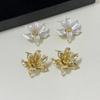 Irregular Flower Stud Earrings Drip Oil Ear Accessories Elegant Flower Earrings  Party
