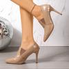 Jesienno-zimowe czarne buty na wysokim obcasie z czubkiem i wzorem kamienia, na smukłym obcasie, zaprojektowane dla unikalnego i eleganckiego stylu, wygodne dla kobiet.