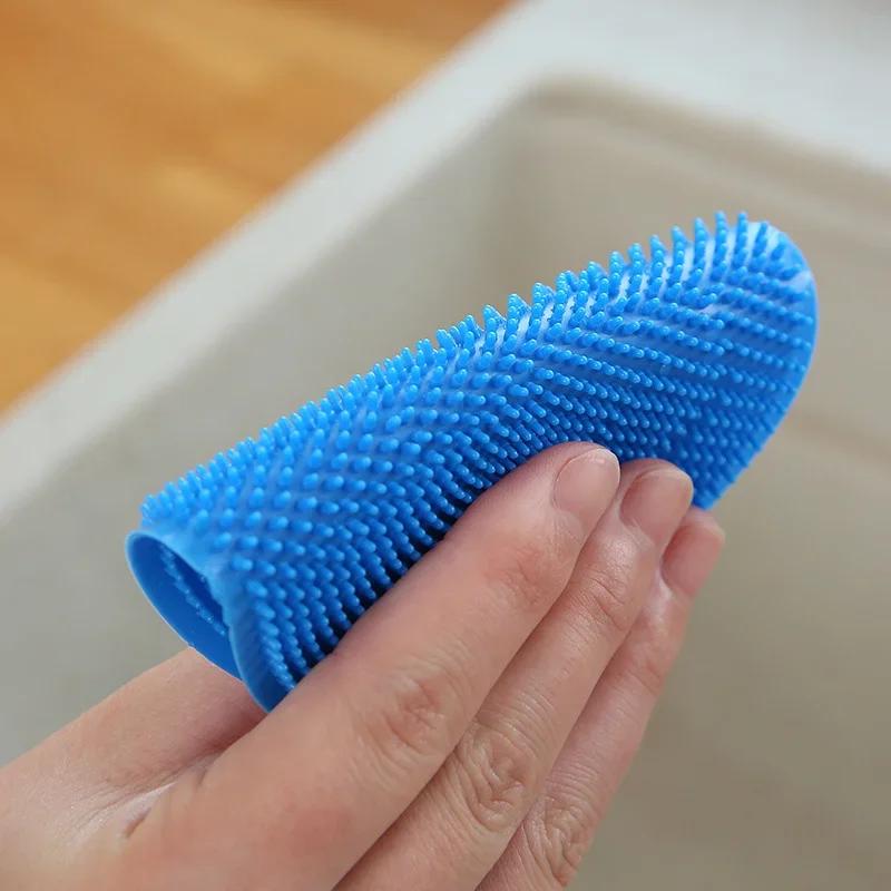 1KS Silikonový kartáč na mytí nádobí Hrnec Pánev Houbička Drátěnka Silikonová drátěnka Kartáče na mytí ovoce Hrnků Pánví Kuchyňský čisticí nástroj