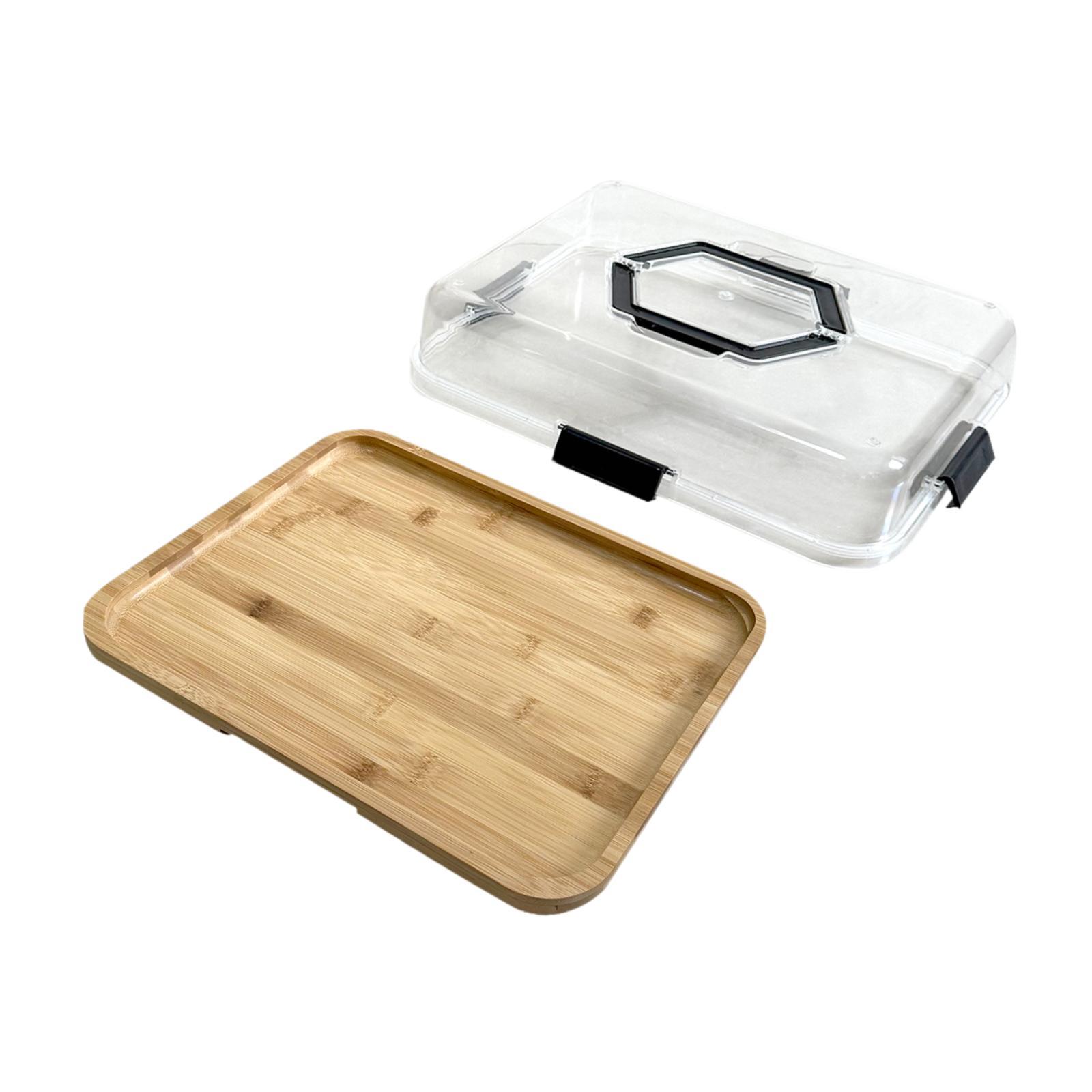 Charcuteries Box with Locking Lid Bamboo Cheese Board for Cheese Bread Meat