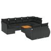 VidaXL Salon de Jardin avec Coussins 10 pcs, Canapés de Terrasse, Ensemble de Meubles de Patio, Mobilier d'Extérieur, Noir 3225152