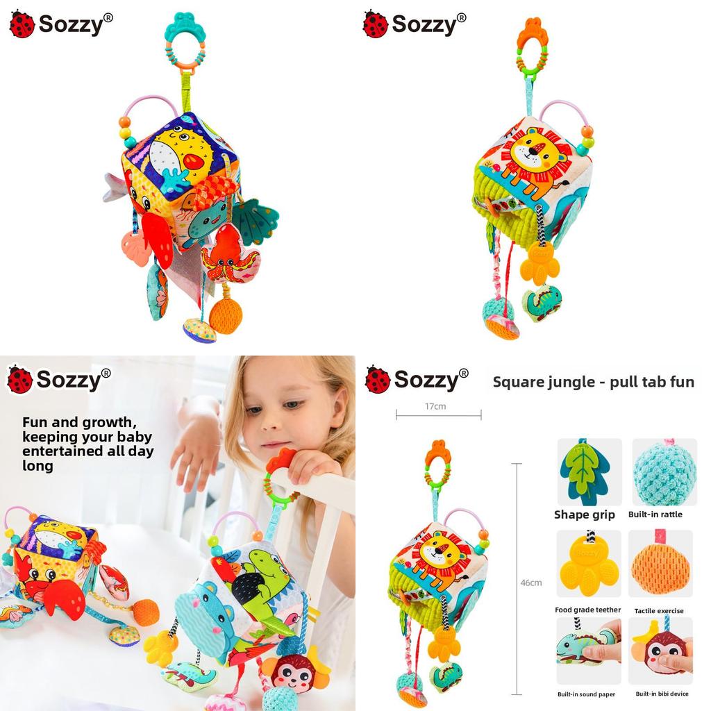Baby Plush Hanging Toy With Multisurface Development For Infant Learning And Sensory Engagement