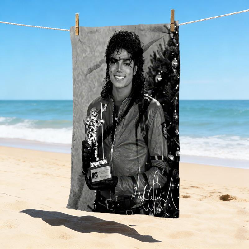 Michael Jackson Performance Stilvolles Digitaldruck Strandtuch Schnelltrocknend Saugfähige Decke für Strand Pool Fitnessstudio Reisen