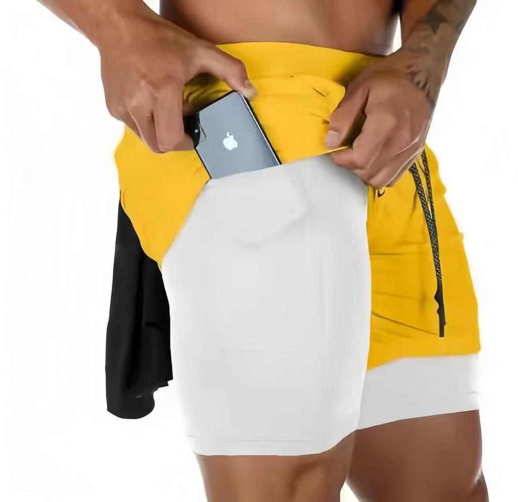 Men's Trendy Quick-Drying Breathable Sports Shorts - Double Layer Fitness Summer Wear