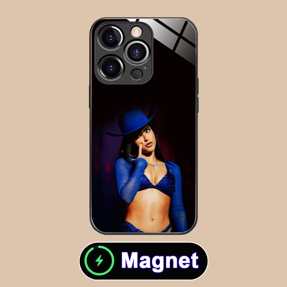 Fashion Becky G Glass MagSafe Mobile Phone Case for iPhone 17 16 15 14 13 12 11 Air Pro Max Plus Mini Colorful Cover