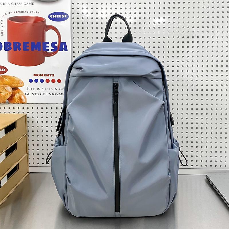 Schoolbag Casual Student Backpack Male Trend College Student Schoolbag Stylish Simple Commuter Large Capacity Nylon Backpack