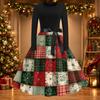 Women's Casual Vintage Christmas Print Neck Dress