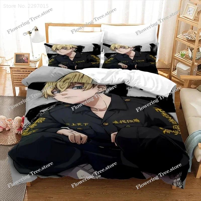 Anime Tokyo Revengers Duvet Cover Sets with Pillowcase Draken Ryūgūji Ken Mikey Sano Manjirō 3d Bedding Set Twin Queen King Size