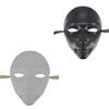 Lightweight Party Mask For Adults Mysterious Black Design Breathable Plastic Face Cover Halloween Cosplay Essential