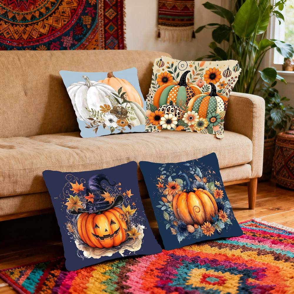 D-Dekorativer Kürbis Kissenbezug Kissenbezug Polyester Kissenbezug Dekoratives Sofakissen Kissenbezug Heimdeko