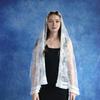 Eleganter spanischer Spitzen-Mantilla-Schleier für die katholische Kirche, Vintage-Kopfbedeckung für die lateinische Messe, gefranster Blumenschleier, Kopftuch