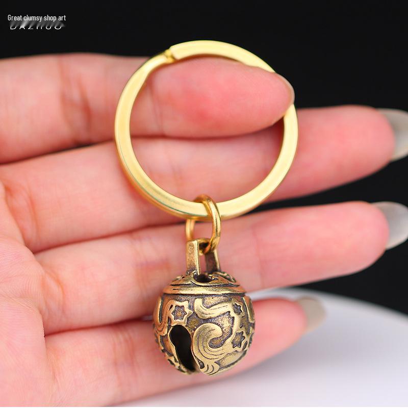 Pure Copper Small Bell Pendant - Creative Pet Accessory, Key Chain, or Bag Charm