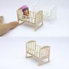 1/12 Dollhouse Mini Cradle Baby Bed Rocking Bed Model Dollhouse Simulation Furniture Decoration Dolls House Accessories Play Toy