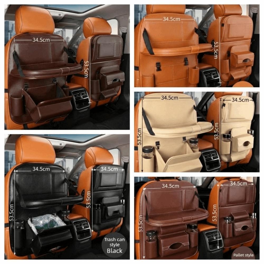 Heavy-Duty Waterproof Fabric Car Back Seat Organizer Foldable Table Tray Long Travels