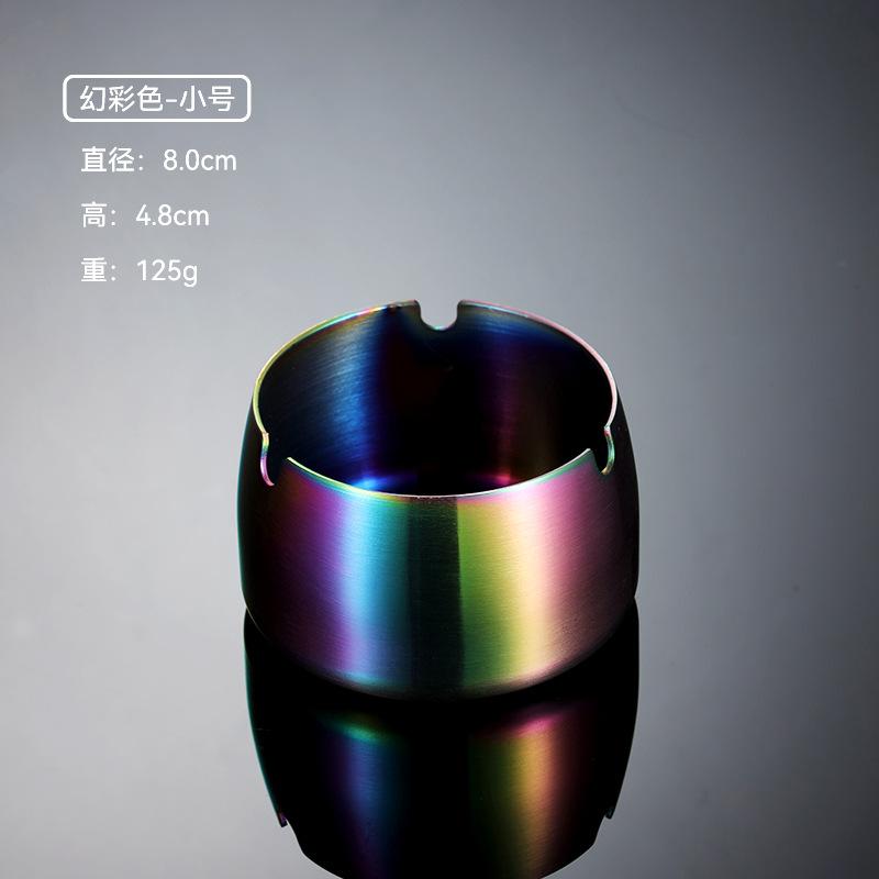 Stainless steel ashtray 018 heightened and closed windproof cigarette disc hotel drop-resistant color smoking set business gift