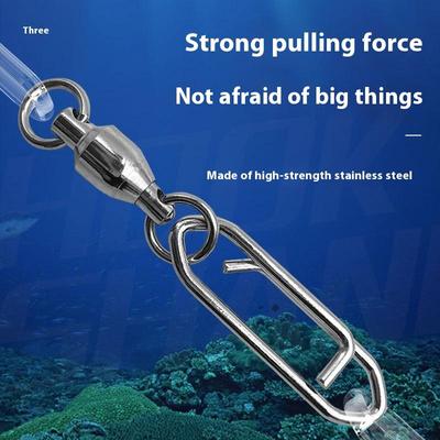 10 Stück Angelwirbel mit Rollen Power Angelclips Schnellwechsel-Karabinerwirbel Salzwasser Süßwasser Fasswirbel Speed-Clips