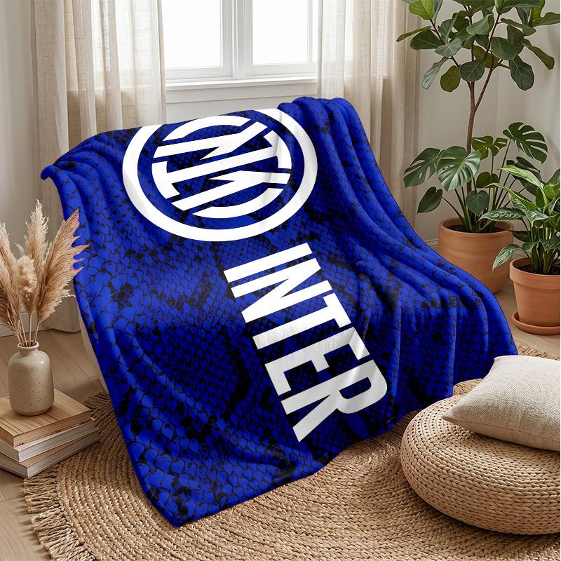 Inter Milan 3 - Coperta a tema Coperta morbida in flanella Coperta soffice da divano Coperta accogliente per divano e letto per arredamento domestico
