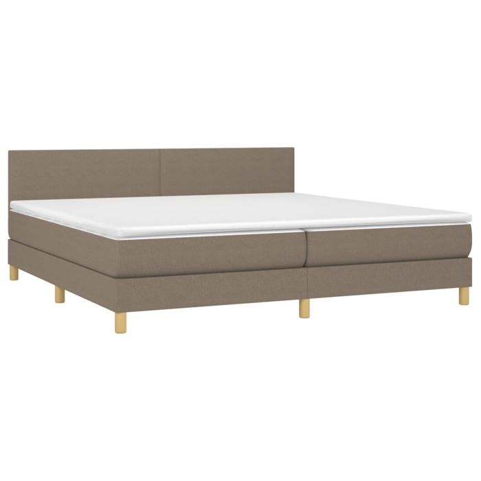 Maison Exclusive - Sommier à lattes de lit et matelas et LED Taupe 200x200cm Tissu